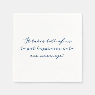 Serviette En Papier Mariage avec citation personnalisée ou paroles de