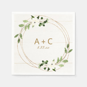 Serviette En Papier Mariage Baby Shower Géométrique Fausse Feuilles de