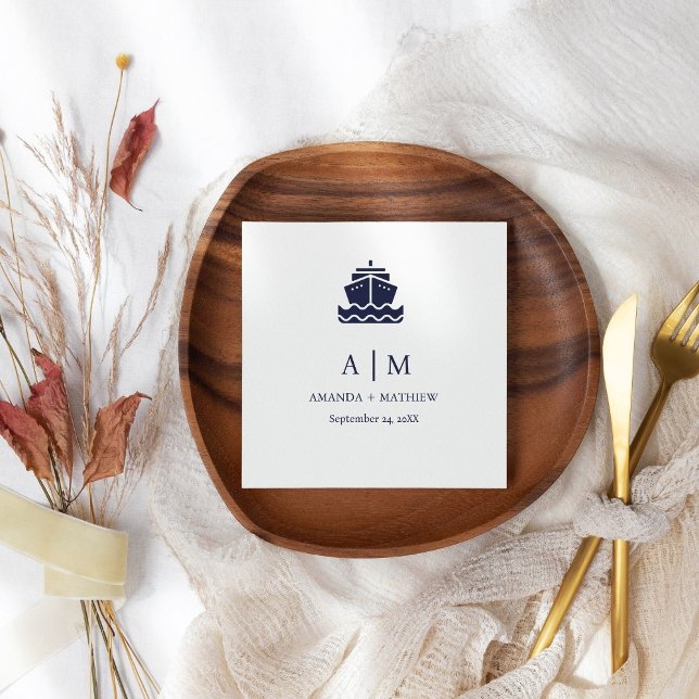 Serviette En Papier Mariage bateau de croisière nautique (Créateur téléchargé)