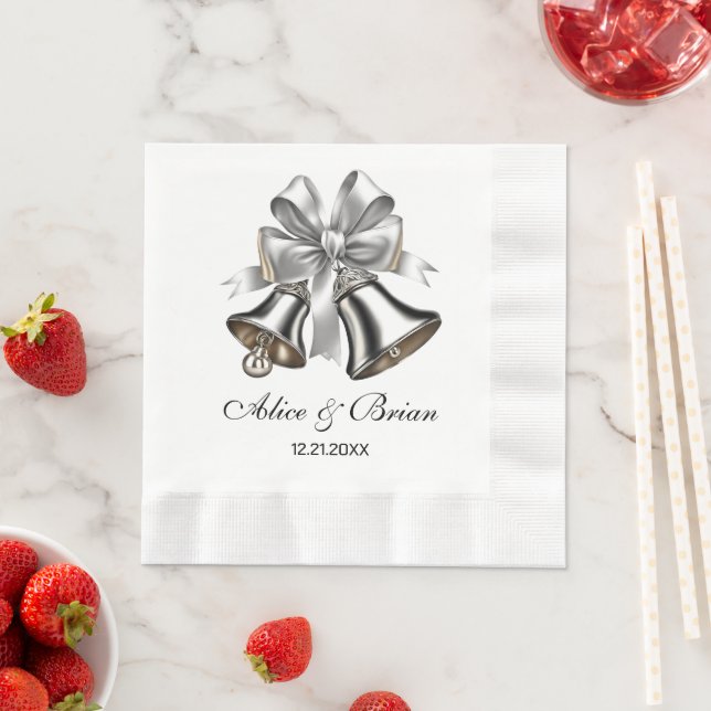 Serviette En Papier Mariage Bells Réception Cocktail (En situation)