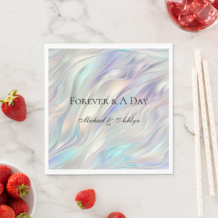 Serviette En Papier Mariage blanc Aqua Blue Purple Pearl