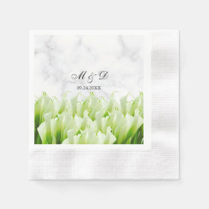 Serviette En Papier Mariage blanc Calla Lily Florals