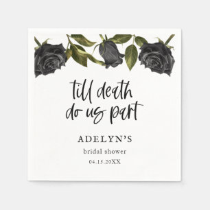 Serviette En Papier Mariage Blanc Gothique Floral Halloween 
