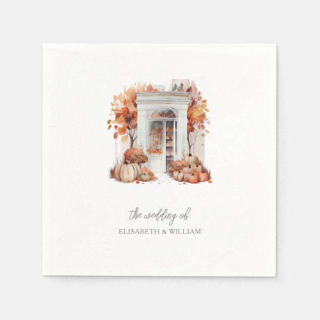 Serviette En Papier Mariage blanc porte avant chute (Devant)