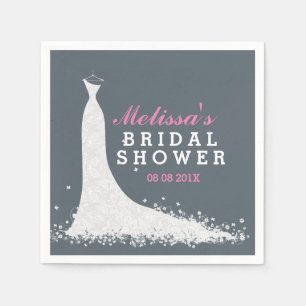 Serviette En Papier Mariage blanc robe nuptiale