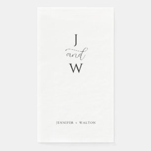 Serviette En Papier Mariage blanc simple et élégant