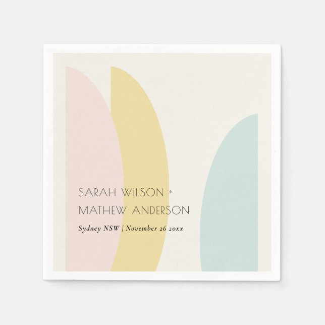 Serviette En Papier Mariage bleu Aqua Abstrait moderne (Devant)