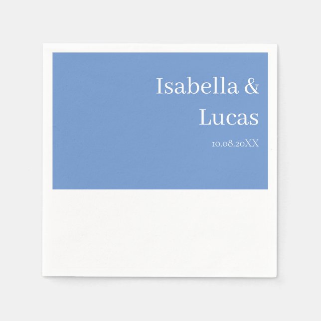 Serviette En Papier Mariage bleu Cornflower (Devant)