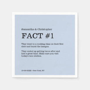 Serviette En Papier Mariage bleu Dusty Fact personnalisé serviettes