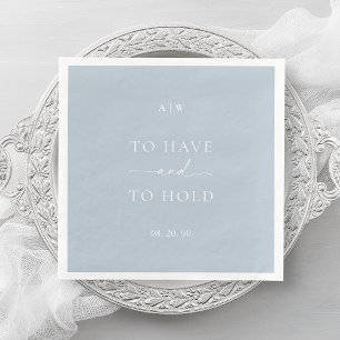 Serviette En Papier Mariage bleu Dusty Napkin - À avoir et à tenir