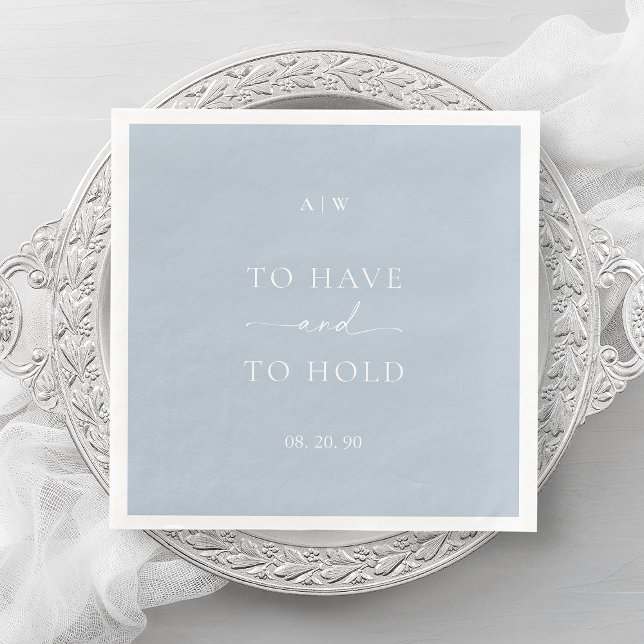 Serviette En Papier Mariage bleu Dusty Napkin - À avoir et à tenir (Créateur téléchargé)