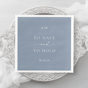Serviette En Papier Mariage bleu Dusty Napkin - À avoir et à tenir