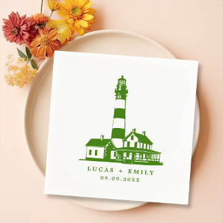 Serviette En Papier Mariage bleu foncé Nautical Seaside
