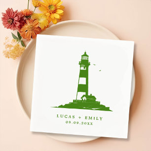 Serviette En Papier Mariage bleu foncé Nautical Seaside