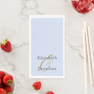 Serviette En Papier Mariage bleu opulent