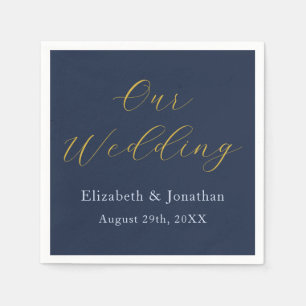 Serviette En Papier Mariage bleu opulent