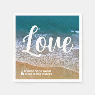 Serviette En Papier Mariage Blue Sea Beach
