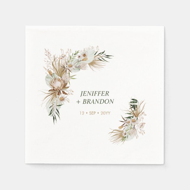 Serviette En Papier Mariage Bohème Bohème, serviettes (Devant)