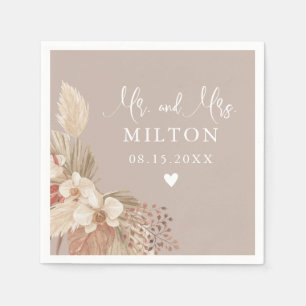 Serviette En Papier Mariage Bohème Champêtre Neutres