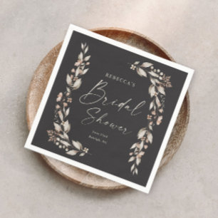 Serviette En Papier Mariage Bohème Élégant Fleurs Sauvages Lavage de B