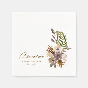 Serviette En Papier Mariage Bohème Rustique Nature Botanique Personnal