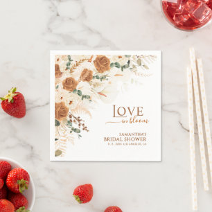 Serviette En Papier Mariage Bohème Terracotta Love in Bloom
