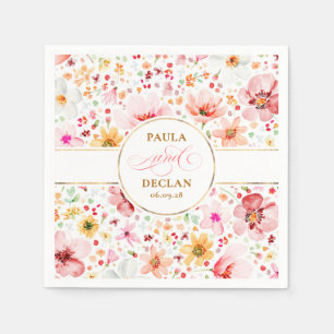 Serviette En Papier Mariage Boho Elégant Fleur sauvage