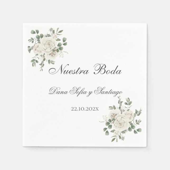 Serviette En Papier Mariage Boho espagnol (Devant)