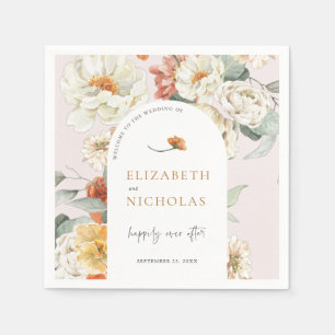 Serviette En Papier Mariage botanique floral bohème