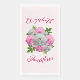 Serviette En Papier Mariage Bouquet de Pivoines