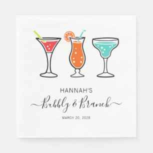Serviette En Papier Mariage Bubbly et Brunch Script