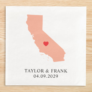 Serviette En Papier Mariage Californie pêche