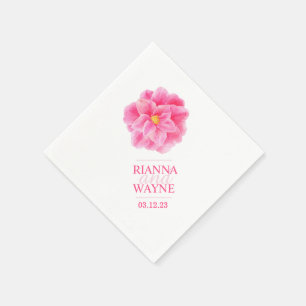 Serviette En Papier Mariage camélia rose blanche serviettes personnali