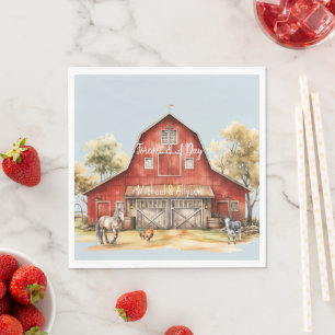 Serviette En Papier Mariage campagnard d'animaux de ferme