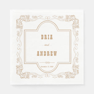 Serviette En Papier Mariage campagnard élégant