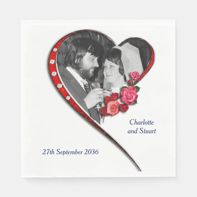 Serviette En Papier Mariage cardiaque (Devant)