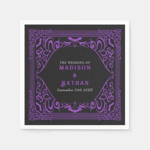 Serviette En Papier Mariage Cathédrale Gothique Vampire Violet 