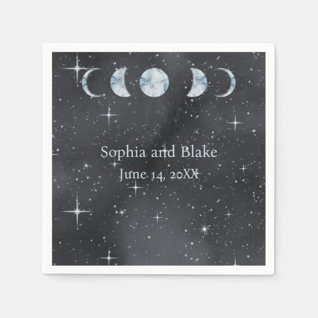Serviette En Papier Mariage céleste de nuit étoilé (Devant)