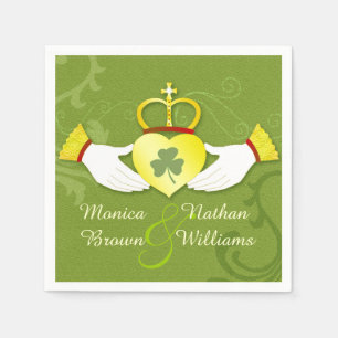 Serviette En Papier Mariage celte irlandais Claddagh Heart