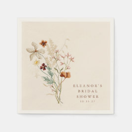 Serviette En Papier Mariage Champêtre Bohème Rustique Fleurs Floral