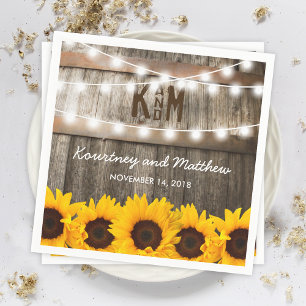 Serviette En Papier Mariage Champêtre Rustique   Guirlande de Tourneso