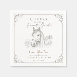 Serviette En Papier Mariage Cheval Personnalisé Équestre Campagne Fran