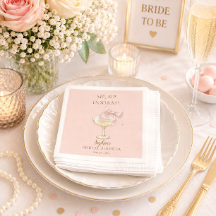 Serviette En Papier Mariage Chic Tendance Perles & Prosecco Enterremen
