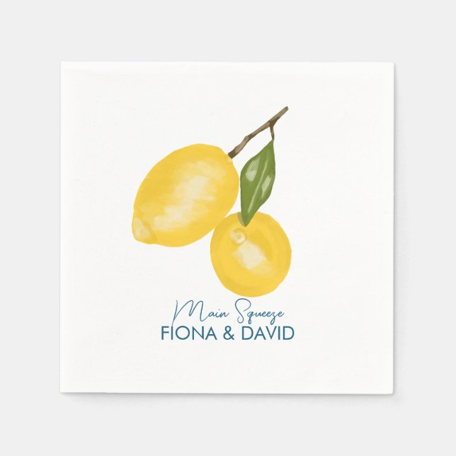 Serviette En Papier Mariage citron (Devant)