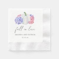 Mariage citrouille blanche et fleurs d'hortensia