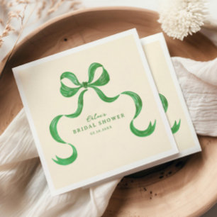 Serviette En Papier Mariage civil vert dessiné à la main