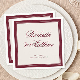 Serviette En Papier Mariage Classique Bourgeoisie Bourguignon