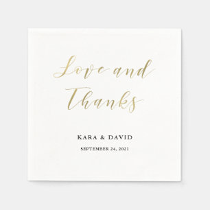 Serviette En Papier Mariage classique glamour Faux Gold