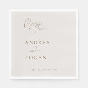 Serviette En Papier Mariage classique moderne minimaliste élégant serv