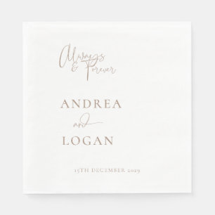 Serviette En Papier Mariage classique moderne minimaliste élégant serv